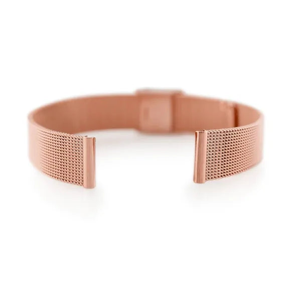 14 mm rózsaarany hálós fém óraszíj, állítható 85–113 mm hossz