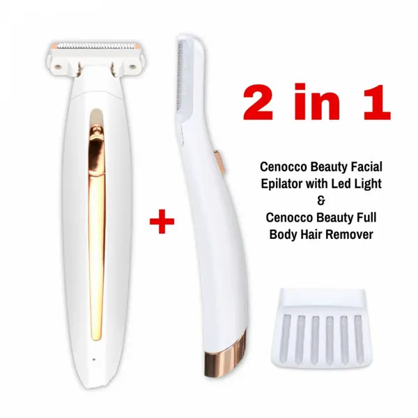 Cenocco Beauty 2 az 1-ben LED-es arcepilátor és vízálló teljes test szőrtelenítő