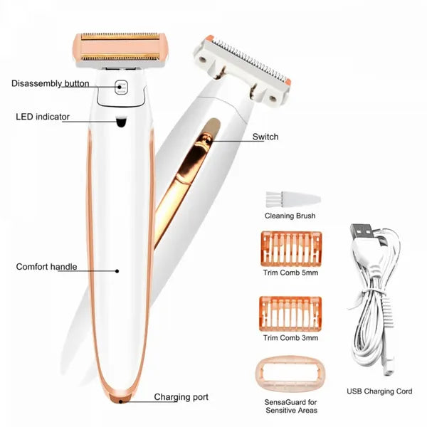 Cenocco Beauty 2 az 1-ben LED-es arcepilátor és vízálló teljes test szőrtelenítő