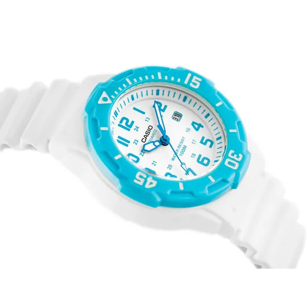 Casio LRW-200H-2BV gyerek karóra, fehér szíj, WR100, kvarc, 33 mm