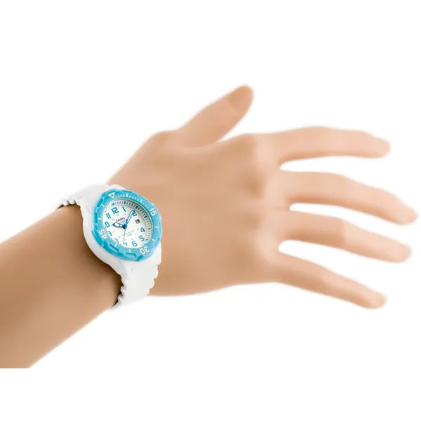 Casio LRW-200H-2BV gyerek karóra, fehér szíj, WR100, kvarc, 33 mm