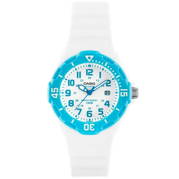 Casio LRW-200H-2BV gyerek karóra, fehér szíj, WR100, kvarc, 33 mm