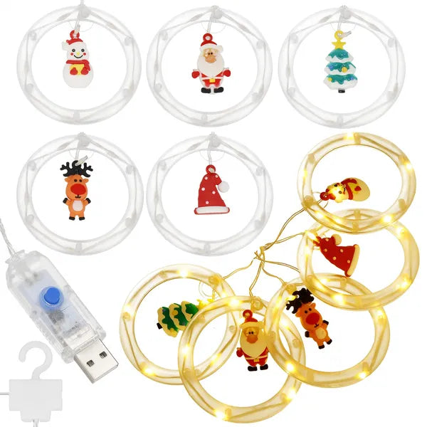 110 LED meleg fehér függő fényfüzér, USB, 3 m, beltéri