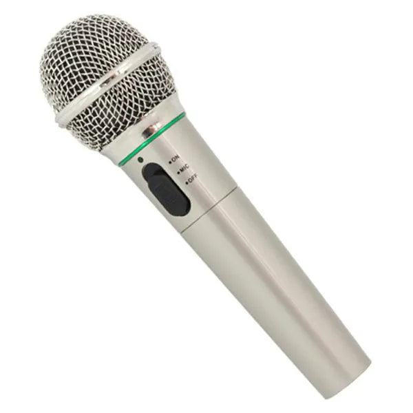 AG100B ezüst vezeték nélküli/vezetékes karaoke mikrofon FM, 10 m hatótáv