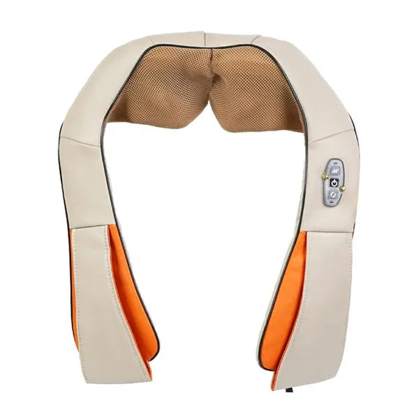 Shiatsu professzionális elektromos nyak- és hátmaszírozó, 12 W, 40cm x 20cm x 17cm, bézs-narancssárga