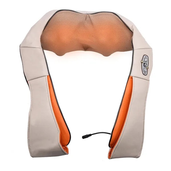 Shiatsu professzionális elektromos nyak- és hátmaszírozó, 12 W, 40cm x 20cm x 17cm, bézs-narancssárga