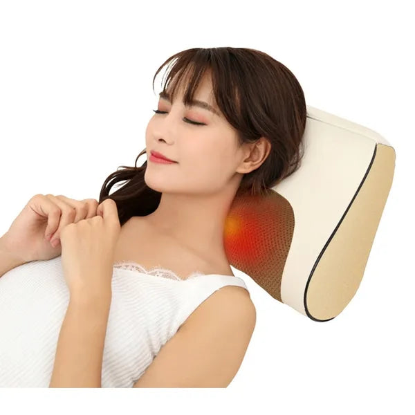Shiatsu multifunkciós masszírozó párna, 24 W, 30 cm x 23 cm x 10 cm, barna