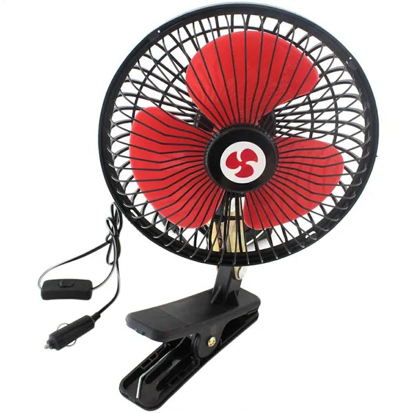 Autós csíptetős ventilátor, 17,5 cm, 12 V szivargyújtós táplálás