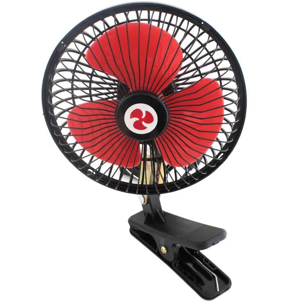 Autós csíptetős ventilátor, 17,5 cm, 12 V szivargyújtós táplálás