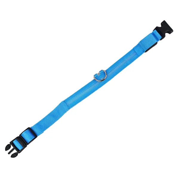 LED világító kutya nyakörv, kék, 32-37 cm, 3 mód, vízálló