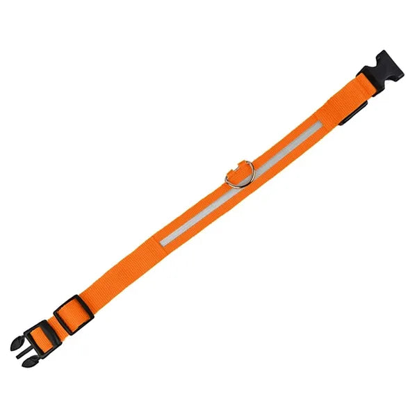 Világító led nyakörv kutyáknak 43-48 cm narancssárga