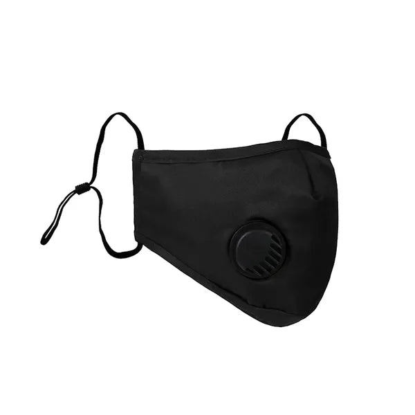Textil arcmaszk PM2.5 szűrővel és szeleppel, fekete