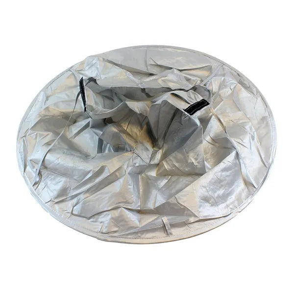 Vízálló szürke fodrászgallér, poliészter, 60×23 cm, tépőzáras