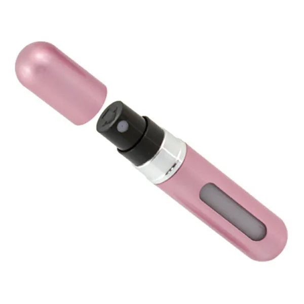 Utazó parfüm utántöltő atomizer, 5 ml, alumínium, rózsaszín