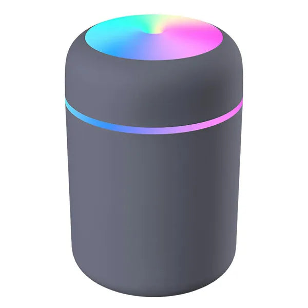 Ultrahangos USB mini párásító LED lámpával, 300 ml, szürke