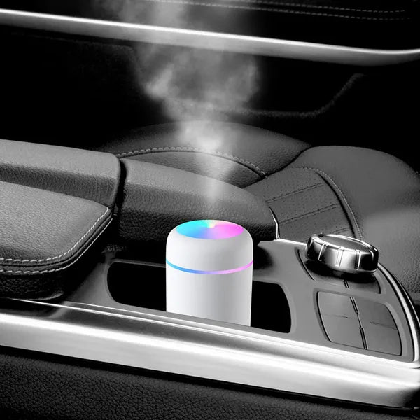 Ultrahangos USB mini párásító LED lámpával, 300 ml, szürke