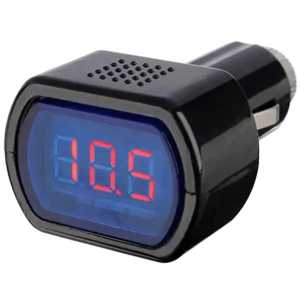 Autós LCD feszültségmérő és USB töltő 12-24V, 2,1A szivargyújtóba