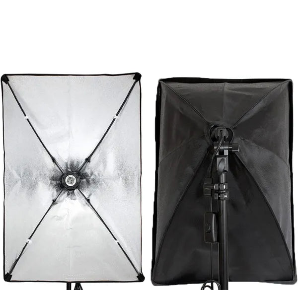 Hordozható 3 az 1-ben fotóstúdió szett softboxszal 60×40 cm, állvány 80-190 cm