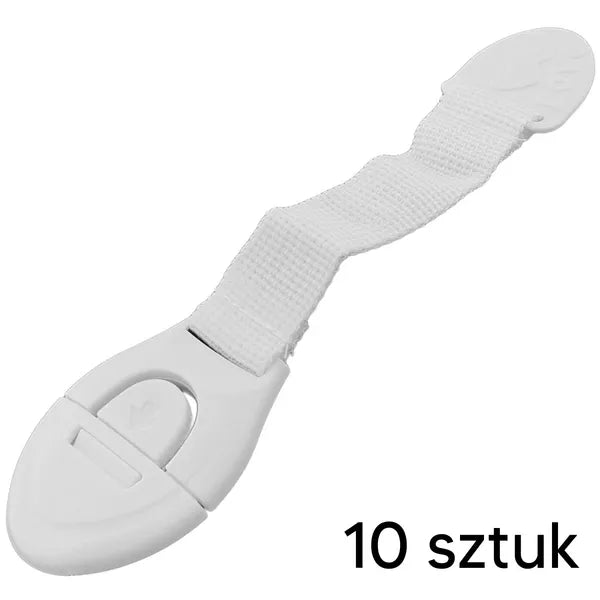 Gyerekbiztos szekrény- és fiókzár készlet 10 db, krémszínű, öntapadós