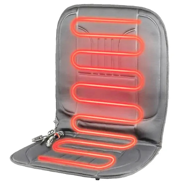 Szürke 12V autós ülésfűtő matrac, 2 hőfokkal, 30 W, 97×48 cm