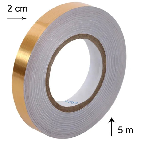 Öntapadó arany díszszalag 2 cm x 50 m, lakás- és hobbi dekor