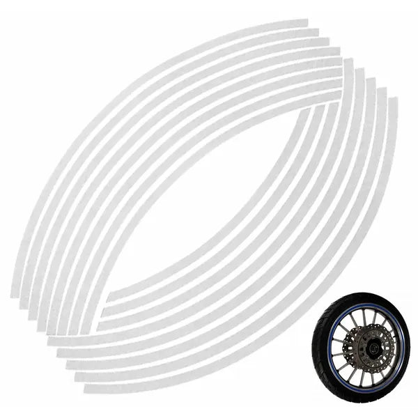 Ezüst fényvisszaverő felni matrica szett autó-/motorkerék felnikre 16-18''