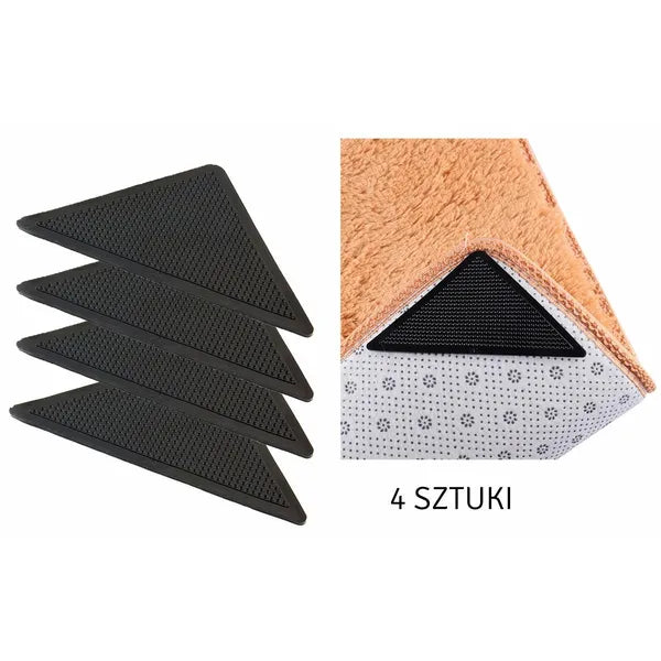 Csúszásgátló szőnyegalátét készlet 8 db – 4 gumis, 4 öntapadós