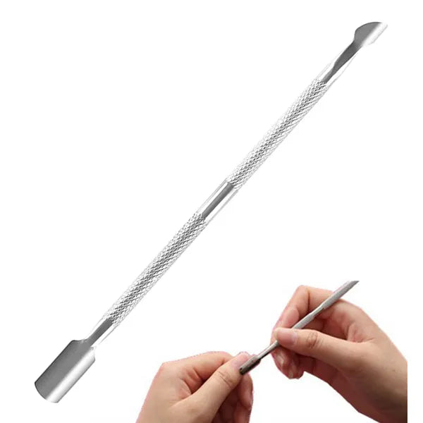 Rozsdamentes acél körömágybőr kaparó, kétoldalas, 13 cm