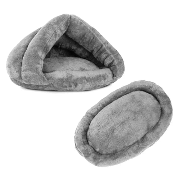 Szürke zárt kutya- és macskafekhely, 33×35 cm, mosható