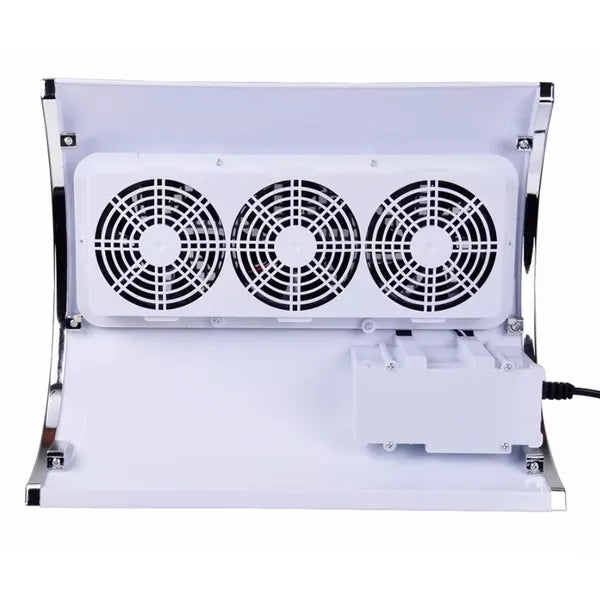 Manikűrös porgyűjtő készülék 3 nagy teljesítményű ventilátorral, fehér