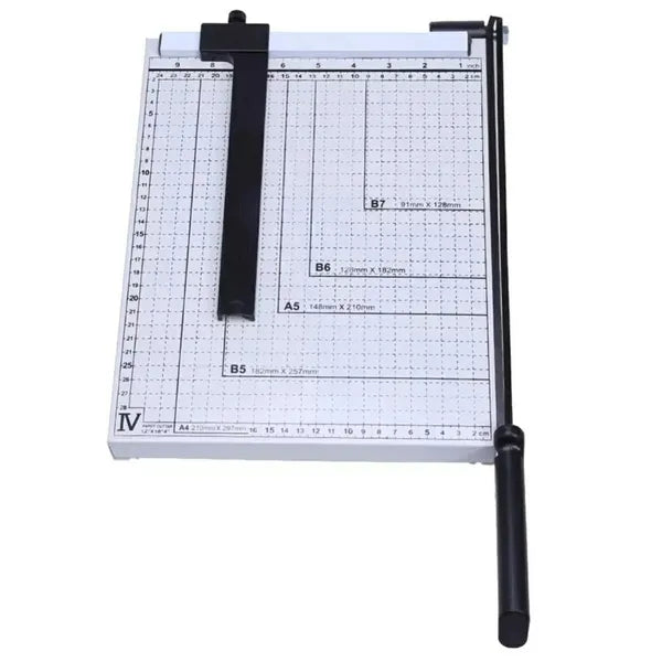 Fém kézi papírvágó guillotine - fehér-fekete