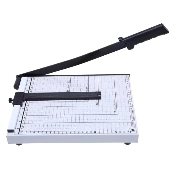 Fém kézi papírvágó guillotine - fehér-fekete