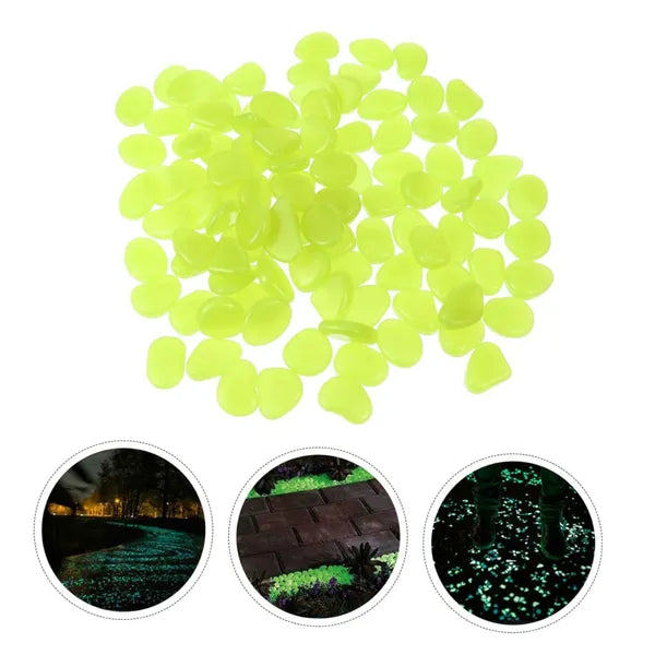100 db sárga fluoreszkáló kavics, 2–3 cm, polisztirol