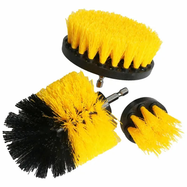 3 részes fúrógép tisztítókefe készlet 1/4'' szárral, nylon sörtével