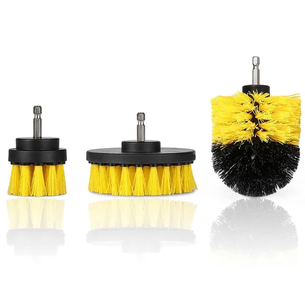 3 részes fúrógép tisztítókefe készlet 1/4'' szárral, nylon sörtével