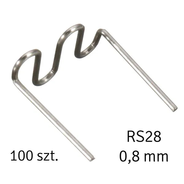 100 db RS28 (0,8 mm) rozsdamentes hegesztő kapocs műanyag javításhoz