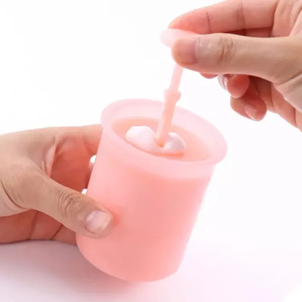 Kompakt samponhabosító bögre, 10 cm, műanyag, színmix