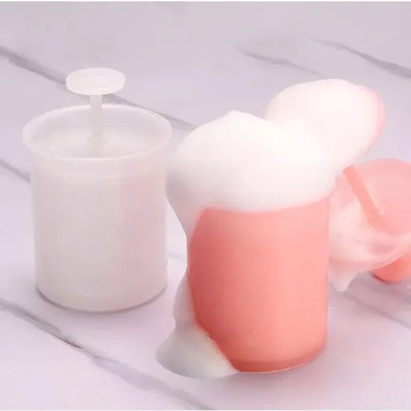 Kompakt samponhabosító bögre, 10 cm, műanyag, színmix