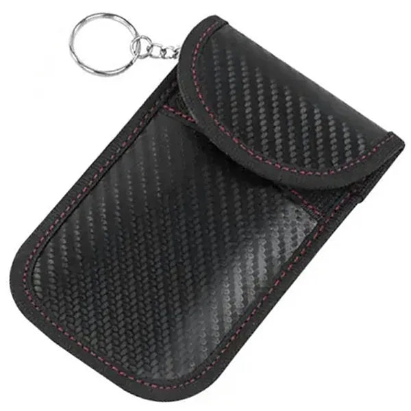 RFID-blokkoló fekete tok autókulcshoz és bankkártyához 13×8 cm
