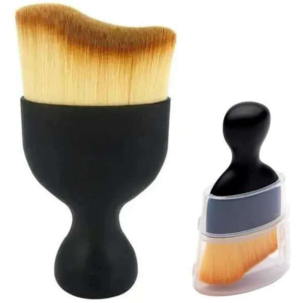 Kompakt autóbelső tisztító kefe nylon sörtékkel, 10 cm, fekete-barna