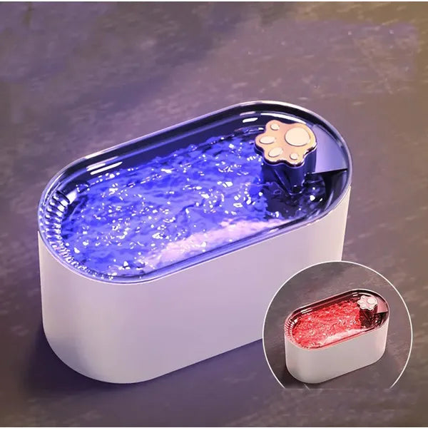Automata 3 l fehér kisállat itató LED vízszint jelzővel, USB, csendes
