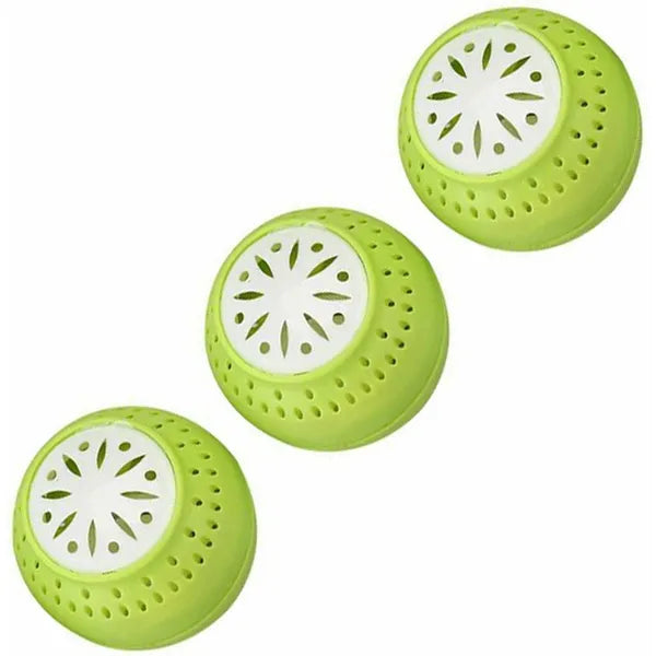 Szagsemlegesítő golyók hűtőszekrénybe, 3 db, zöld, 5 cm átmérő