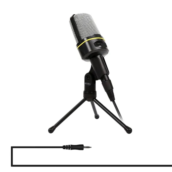 Univerzális 3,5 mm jack PC mikrofon tripod állvánnyal, 2 m kábel