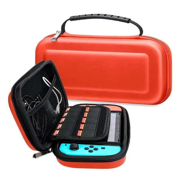 Nintendo Switch kemény héjú piros EVA hordtáska 26×12,5×5,5 cm