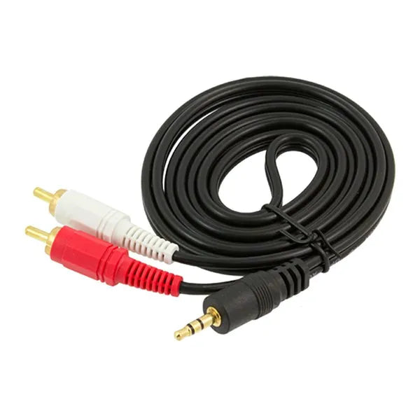 3,5 mm jack – 2× RCA sztereó audio kábel, 1,25 m, aranyozott
