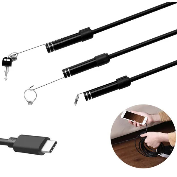 Endoszkóp kamera 5,5 mm, USB-C/USB, 5 m kábel, IP67, 6 LED, Windows/Android