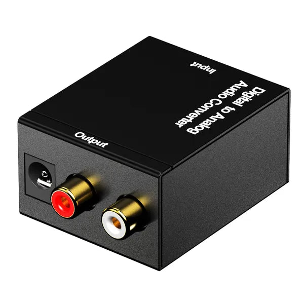 SPDIF/Toslink–Coaxial digitális-analóg RCA audio konverter + 1 m optikai kábel