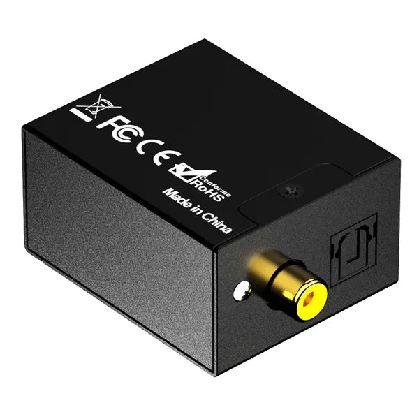 SPDIF/Toslink–Coaxial digitális-analóg RCA audio konverter + 1 m optikai kábel