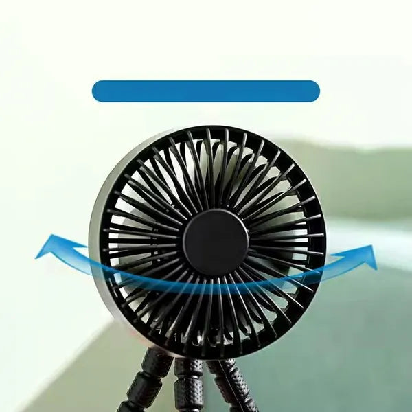 Akkumulátoros mini USB asztali ventilátor, 12,7 cm, fekete