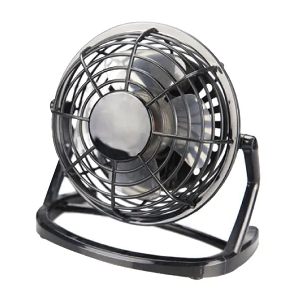 USB asztali álló ventilátor, fekete, 9,6 cm, csendes
